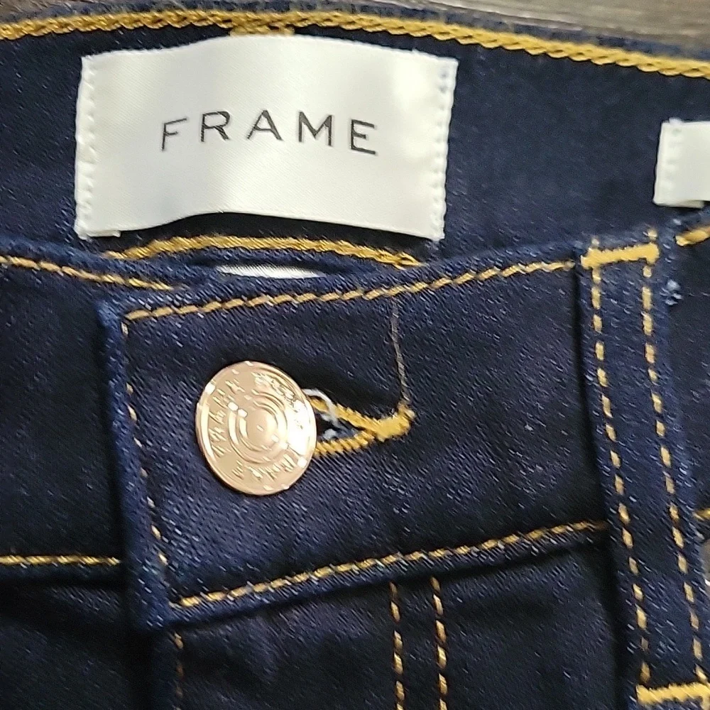 NWOT Frame Size 25 Denim Dark Blue Straight Leg Jeans - Picture 2 of 7